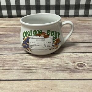 Vintage ONION SOUP RECIPE Handled MUG CUP BOWL